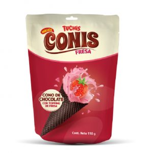 Alternative view of CONIS DE CHOCOLATE CON TOPPING DE FRESA 110 g
