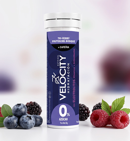 VELOCITY UNIDAD TUBO ELECTROLITOS CON VIT + ANTIOX SABOR FRUTOS DEL BOSQUE 10 TAB - Image 2