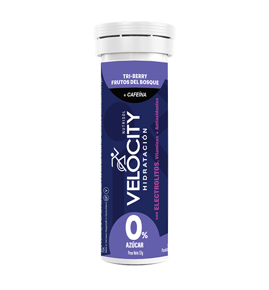 VELOCITY UNIDAD TUBO ELECTROLITOS CON VIT + ANTIOX SABOR FRUTOS DEL BOSQUE 10 TAB